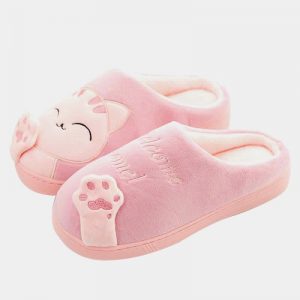 Cat Letters Antlers Plush Slippers - Modakawa Modakawa