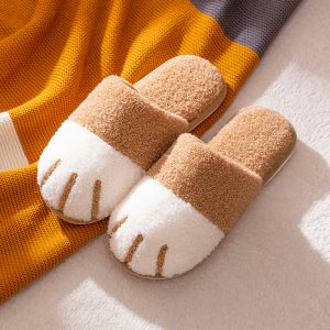 Girlfriend Boyfriend Cartoon Kitty Paw Plush Slippers - Modakawa modakawa