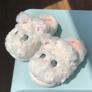 Cute Cartoon Moon Kitty Plush Slippers - Modakawa Modakawa