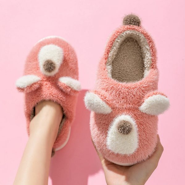 Lovely Dog Ears Plush Slippers - Modakawa Modakawa