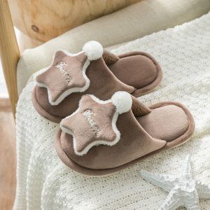 Lovely Doll Bear Star Plush Slippers - Modakawa Modakawa