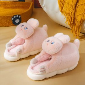 Cute Cartoon Bunny Bear Plush Slippers - Modakawa Modakawa