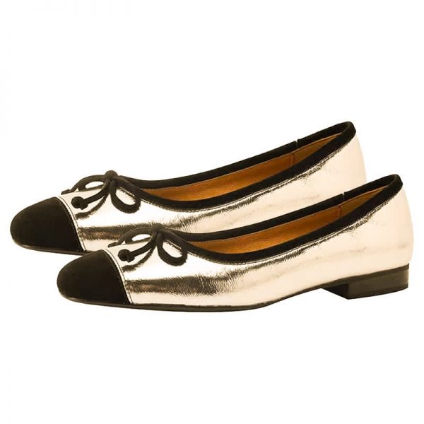 Sqaure Toe Bowknot Colorblock Mary Janes Flats Shoes - Modakawa modakawa