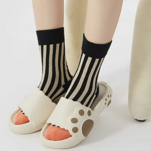 Cute Clouds Paw Print Casual Slippers - Modakawa Modakawa