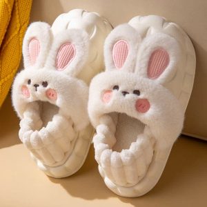 Lovely Cartoon Bunny Detachable Plush Slippers - Modakawa Modakawa