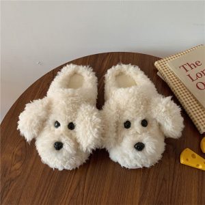 Cute Cartoon Puppy Long Ears Plush Slippers - Modakawa Modakawa