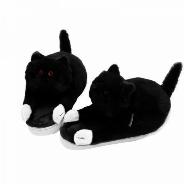 Lovely Cartoon Kitty Plush Slippers - Modakawa Modakawa