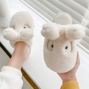 Lovely Bunny Ears Plush Slippers - Modakawa Modakawa