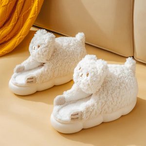 Cute Cartoon Bunny Bear Plush Slippers - Modakawa Modakawa