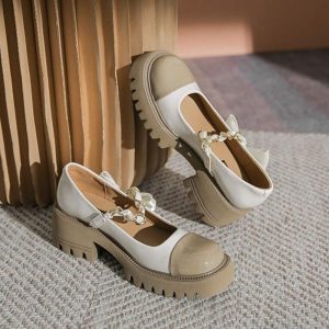 Sweet Lolita Bow Knot Platform Mary Janes Shoes - Modakawa Modakawa