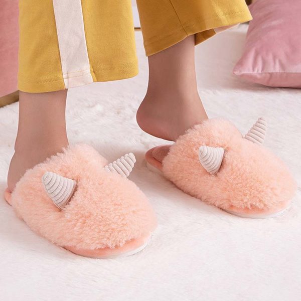 Sheep Horns Plush Slippers - Modakawa Modakawa