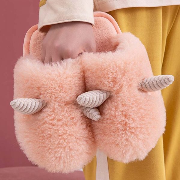 Sheep Horns Plush Slippers - Modakawa Modakawa