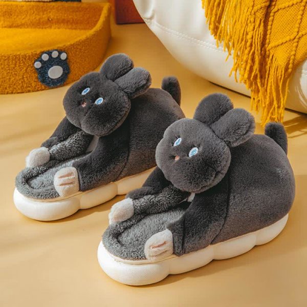 Cute Cartoon Bunny Bear Plush Slippers - Modakawa Modakawa