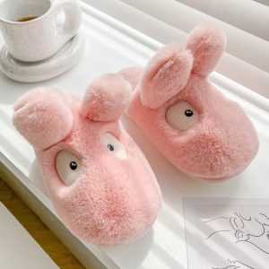 Lovely Bunny Ears Plush Slippers - Modakawa Modakawa