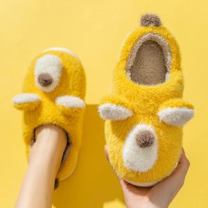 Lovely Dog Ears Plush Slippers - Modakawa Modakawa